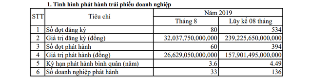 Số doanh nghiệp phát hành trái phiếu tăng đột biến trong tháng 8/2019 - Ảnh 1.